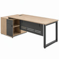 Bureau 160 x 70 x 75 cm met opbergkast en lade - Eikenkleurig/Antraciet