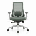Ergonomische bureaustoel met hoge rugleuning en lendensteun, 67 x 67 x 116-126 cm, groen/grijs/zwart/zilver