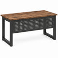 Industrieel bureau 120 x 60 x 75 cm met bruin spaanplaatblad en zwart stalen frame