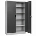 Metalen kast met 2 afsluitbare draaideuren en 4 verstelbare legplanken – 90 x 40 x 180 cm – Antracietgrijs/ Lichtgrijs