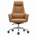 Ergonomische bureaustoel met hoge rugleuning, hoofdsteun en verstelbare zithoogte – Cognac – 68 x 68 x 112-122 cm
