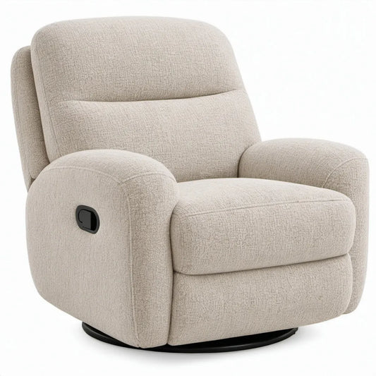 Handmatig verstelbare draaifauteuil crème polyester bouclé 90 x 95 x 102 cm