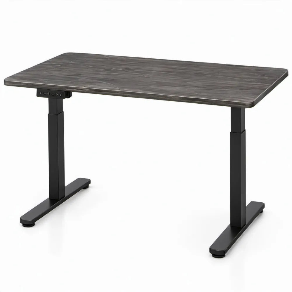 Elektrisch verstelbaar zit-sta-bureau 120 x 60 cm donkergrijs/zwart