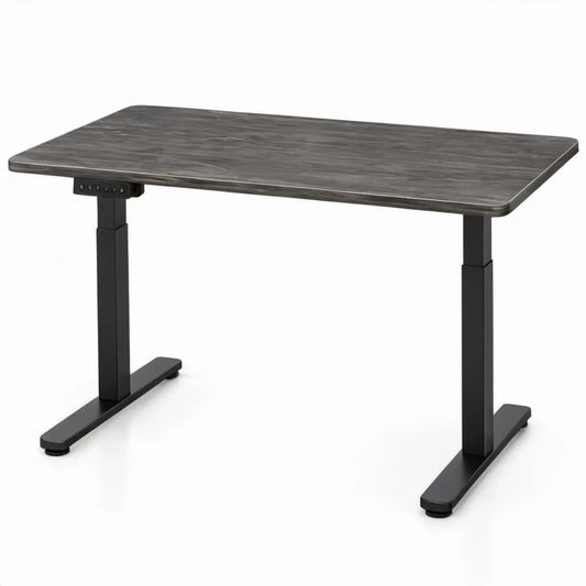Elektrisch verstelbaar zit-sta-bureau 120 x 60 cm donkergrijs/zwart